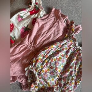 Adorable Baby Rompers Set of 3- Pink and Floral